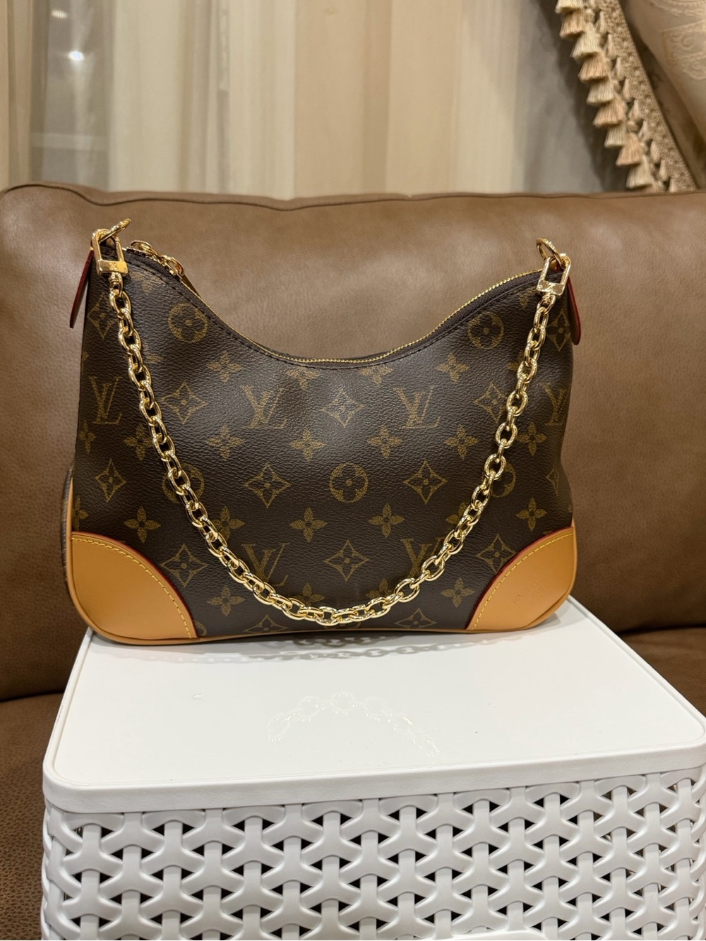 Louis Vuitton Brown Monogram Canvas Chain Shoulder Bag